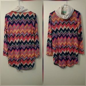 Filly Flair Chevron Cowl Neck Dress